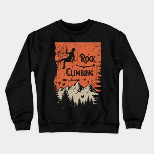 Rock climbing adventure distressed look Crewneck Sweatshirt